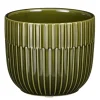 Mica Decorations - Plantenpot - groen - stripes - D11 x H9 cm