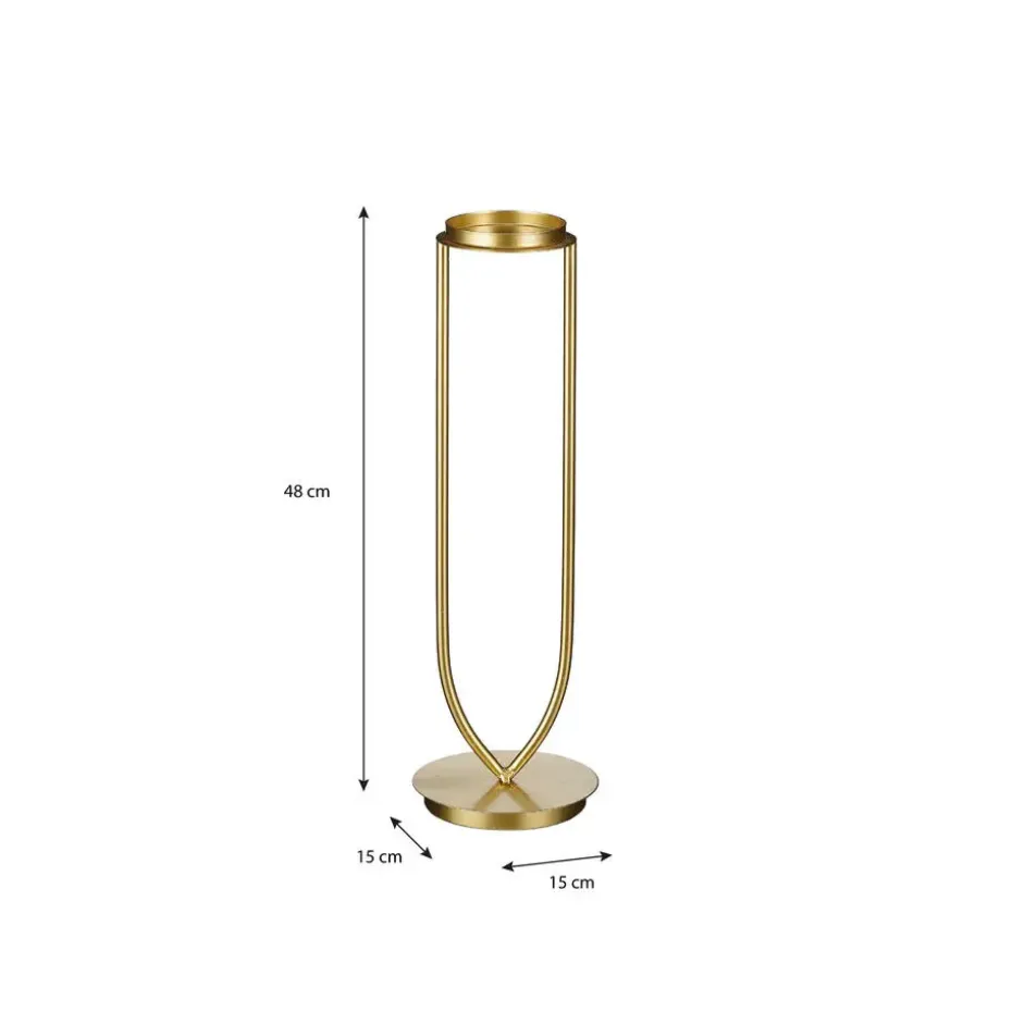 Mica Decorations Aletta Kandelaar - L15 x B15 x H48 cm - Metaal - Goud