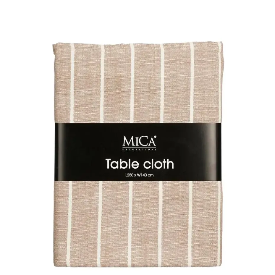 Mica Decorations Alivo Tafelkleed - L250 x B140 cm - Beige, Wit