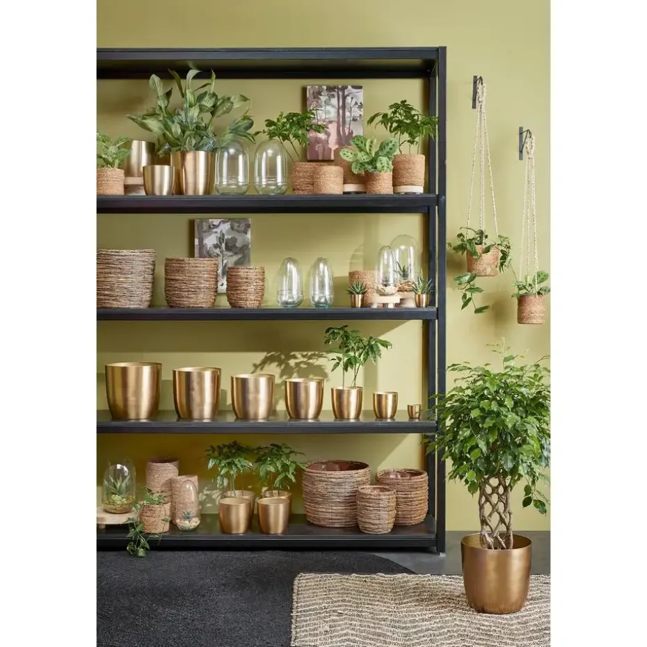 Mica Decorations Atlantic Plantenmand Set van 2 - Ø16 cm - Lichtbruin