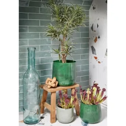 Mica Decorations Benson Bloempot - H27 x Ø32 cm - Donkergroen