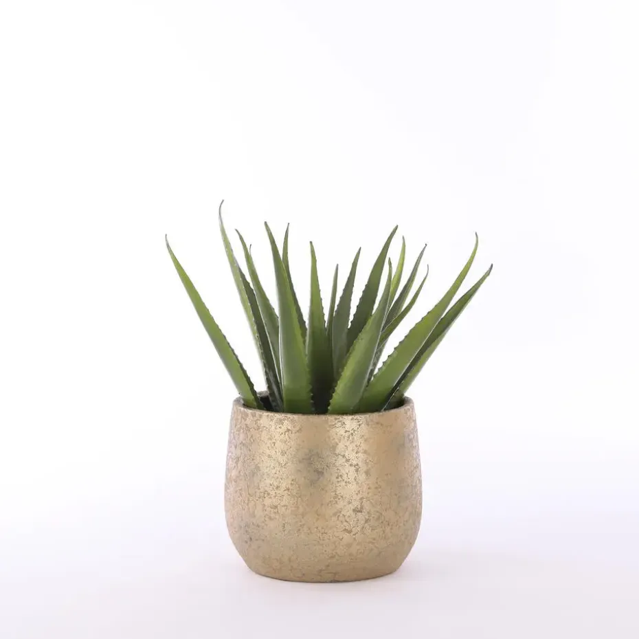 Mica Decorations Bloempot - goudkleurig - keramiek - 25 cm