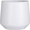 Mica Decorations Bloempot - wit - mat - keramiek - H26/D28 cm