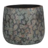 Mica Decorations Bloempot - koperkleurig - keramiek - 25 x 20 cm