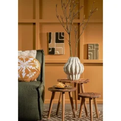 Mica Decorations Bold Bijzettafel - Ø26 cm - Gerecycled Hout - Bruin