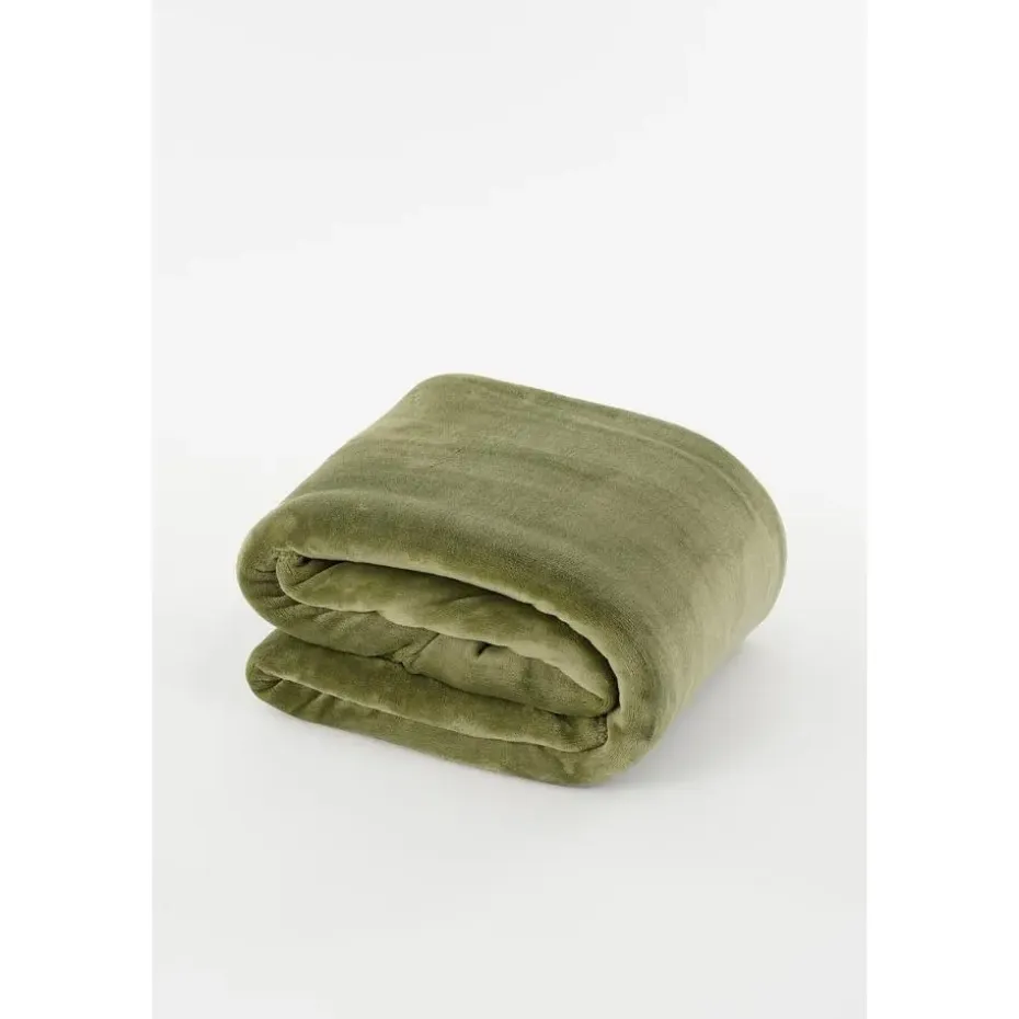 Mica Decorations Bronte Fleece Plaid - L200 x B150 cm - Lichtgroen