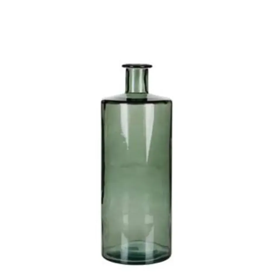Mica Decorations Guan Glazen Fles - H40 x Ø15 cm - Groen