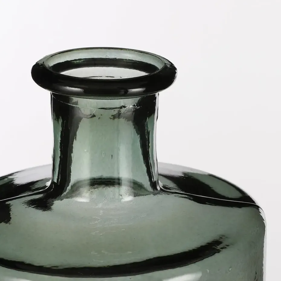 Mica Decorations Guan Glazen Fles - H40 x Ø15 cm - Groen