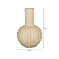 Mica Decorations Holm Vaas - H52 x Ø34 cm - Keramiek - Crème