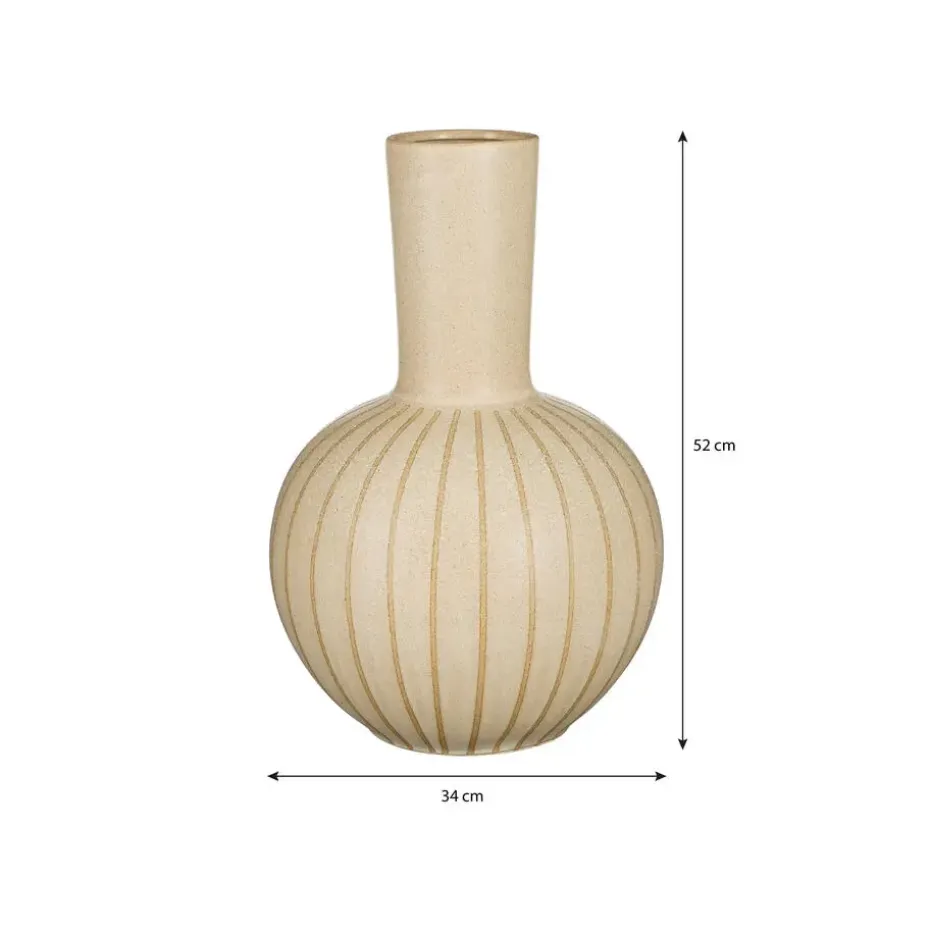 Mica Decorations Holm Vaas - H52 x Ø34 cm - Keramiek - Crème