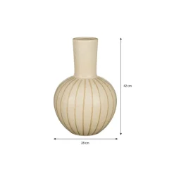 Mica Decorations Holm Vaas - H42 x Ø27,5 cm - Keramiek - Crème