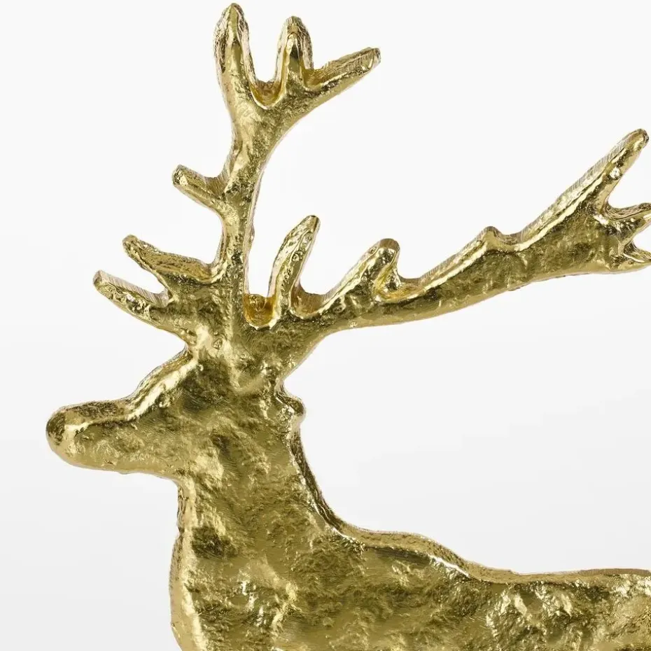 Mica Decorations Kerstdecoratie Hert - L20 x B5 x H27 cm - Champagne