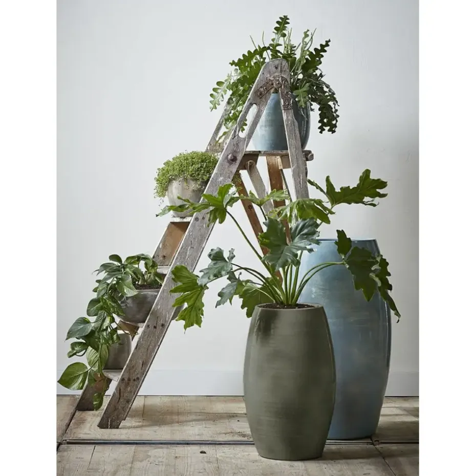 Mica Decorations Lester Vaas - H50 x Ø30 cm - Terracotta - Groen