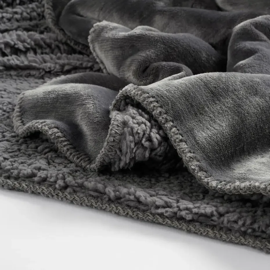 Mica Decorations Mardy Fleece Plaid - L200 x B150 cm - Antraciet