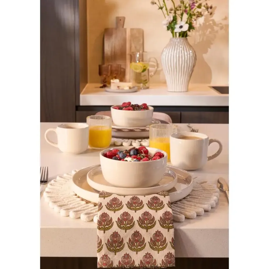 Mica Decorations Ozzu Serviesset 4 Persoons - Steengoed - Off-white