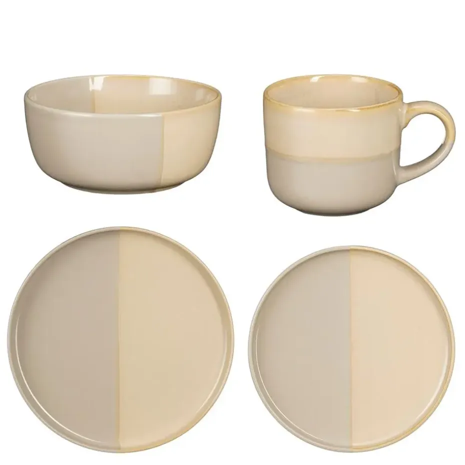 Mica Decorations Ozzu Serviesset 4 Persoons - Steengoed - Grijs