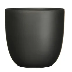 Mica Decorations Planten/bloempot Tusca - Zwart - D22/H20 cm