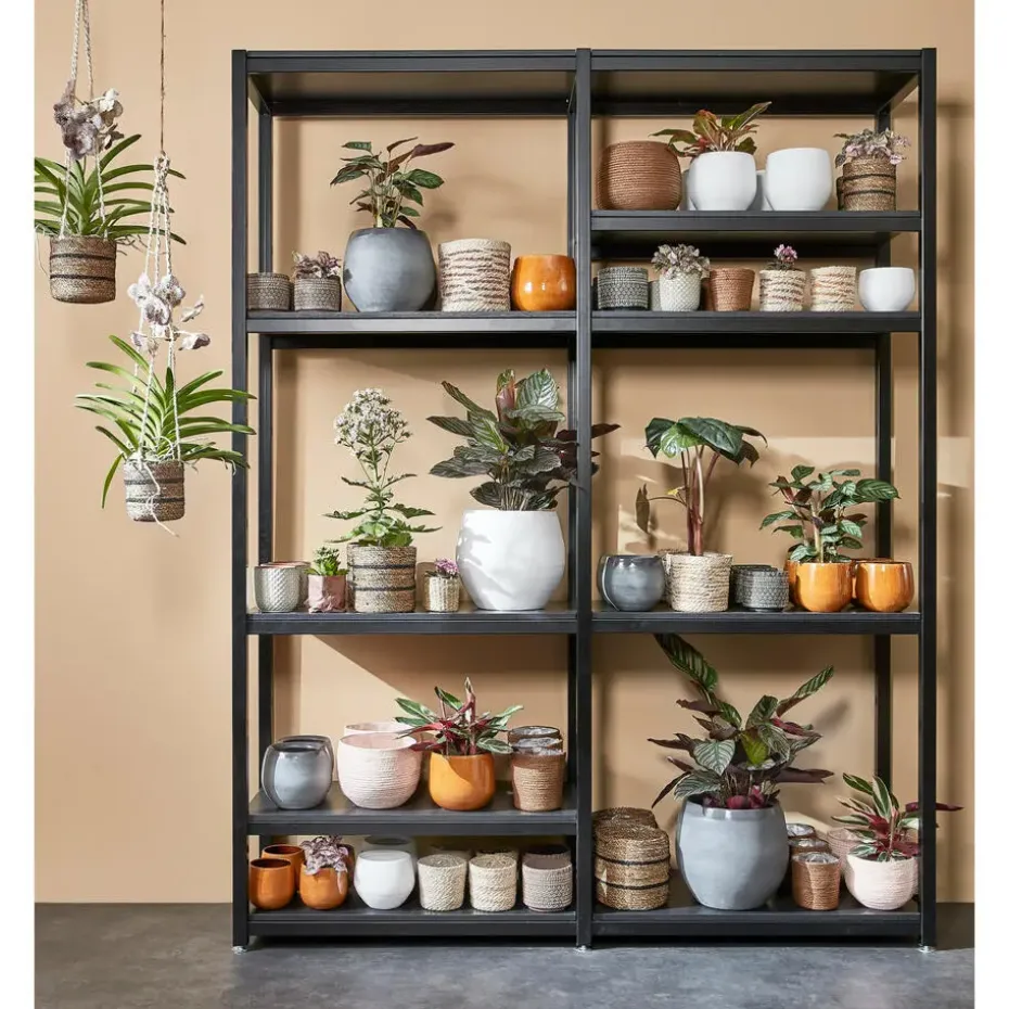 Mica Decorations Plantenpot - keramiek - geel glans - D18/H16 cm