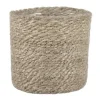 Mica Decorations Plantenpot - rotan - bruin - plantenmand - 14 x 14 cm