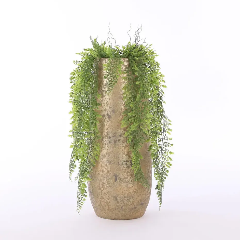 Mica Decorations Vaas - keramiek - flakes - goud - D21 x H55 cm