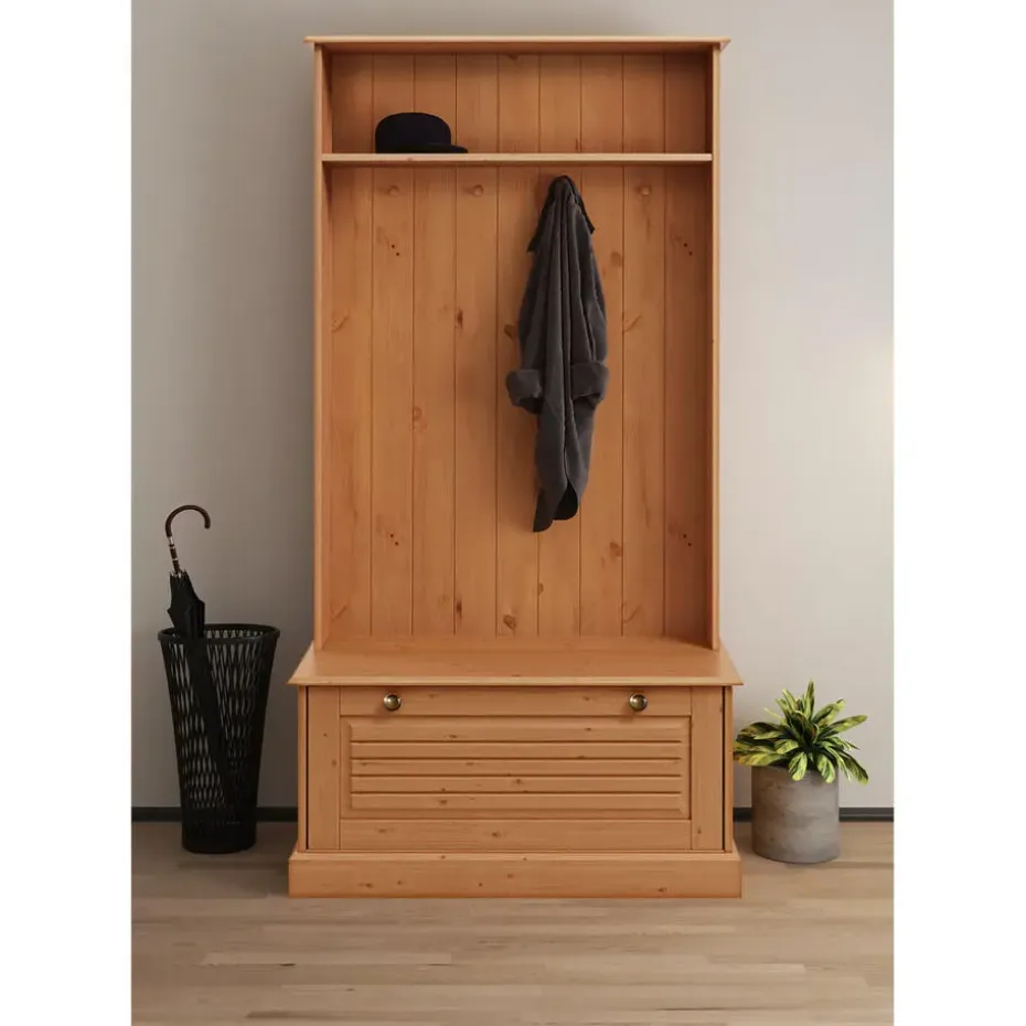Mille - Garderobe met 1 klepdeur in grenen
