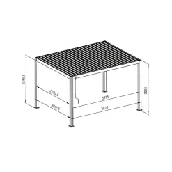 Mirador Deluxe overkapping elektrisch met LED 300 x 400 antraciet