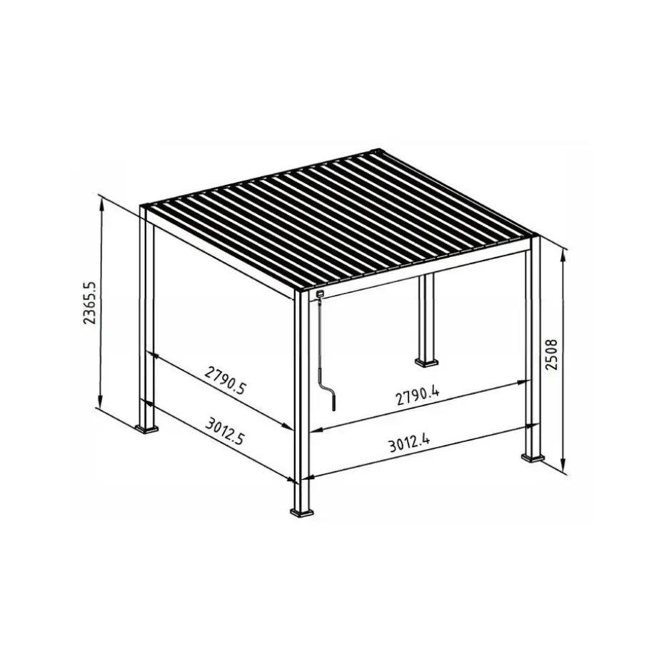 Mirador Deluxe terrasoverkapping 300 x 300 cm antraciet