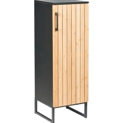 MISCANTI - Badkamerkast - Lichtbruin/Zwart - 30 x 90 cm - Bamboehout