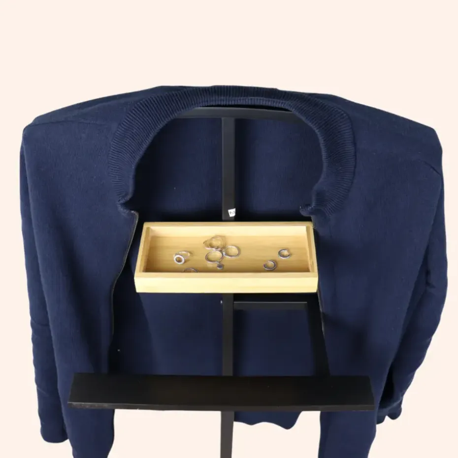 MISOU Dressboy Kledingstandaard Kledinghouder Zwart 114 cm Bamboe en metaal