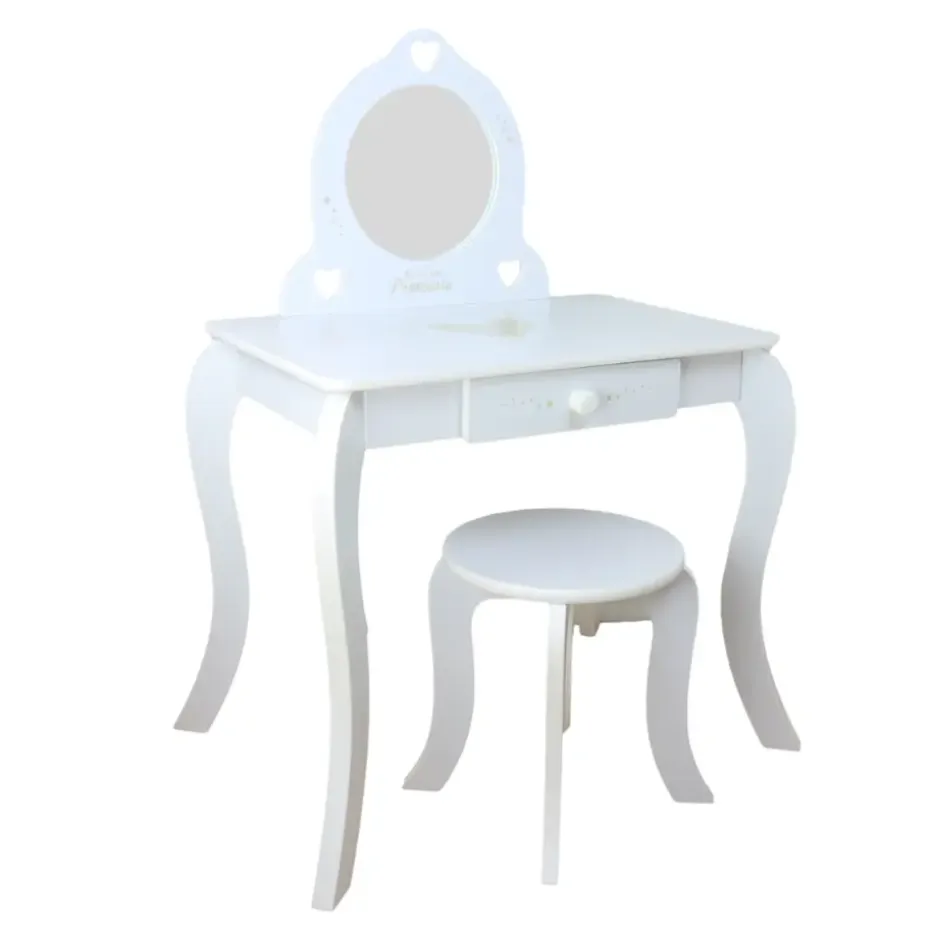 MISOU Make up Tafel voor Meisjes Kaptafel Kind met Kruk en Spiegel