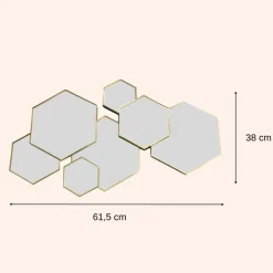 MISOU Spiegel Hexagon Goud 61,5x38cm Spiegels Wandspiegel