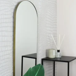 MISOU Spiegel Passpiegel Goud Ovaal Hangend 112x40cm Glas Spiegels