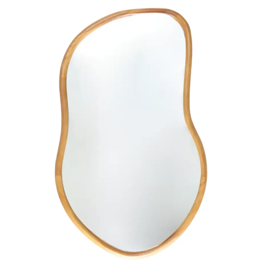 MISOU Wandspiegel Spiegel Organische Vorm 75x45cm Hout