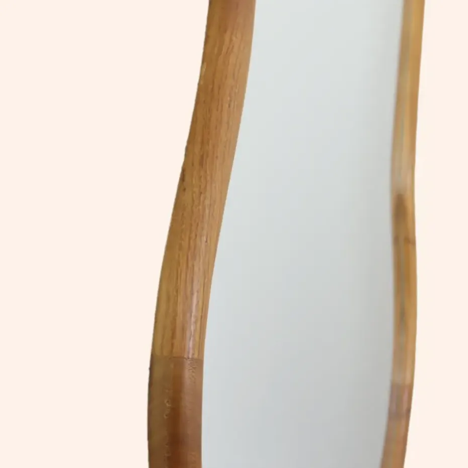 MISOU Wandspiegel Spiegel Organische Vorm 75x45cm Hout