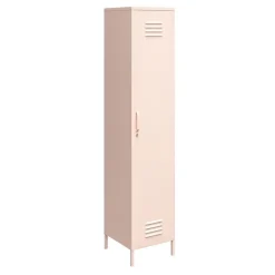 Mission District - Hoge kast met 1 deur en roze metaal