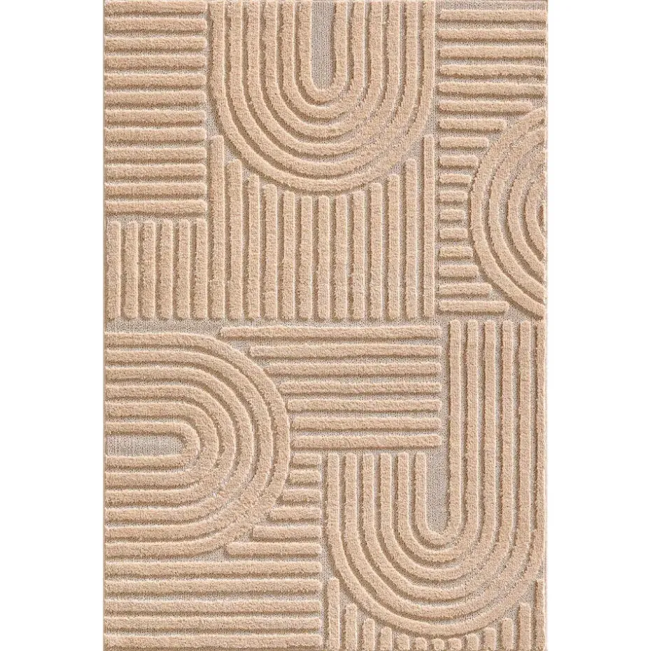 Modern Japandi Vloerkleed - Roze - Boho Scandinavisch - 200x290 cm Laagpolig