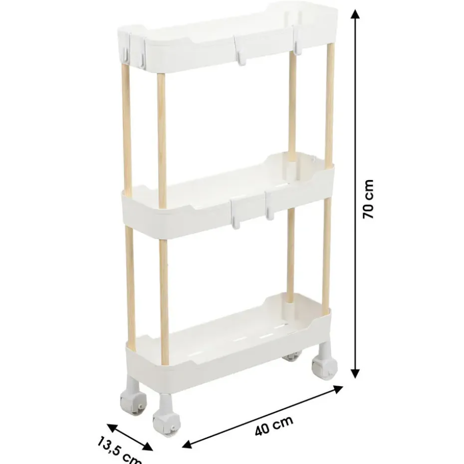 Modern Spirit Keuken/badkamer trolley - 3 laags - 40 x 70 cm