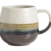 Mok met oor Mira zwart stoneware - 360 ml