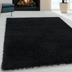 Monaco Soft Shaggy Hoogpolig Vloerkleed Black - 300x400 CM
