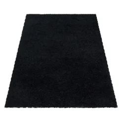 Monaco Soft Shaggy Hoogpolig Vloerkleed Black - 140x200 CM