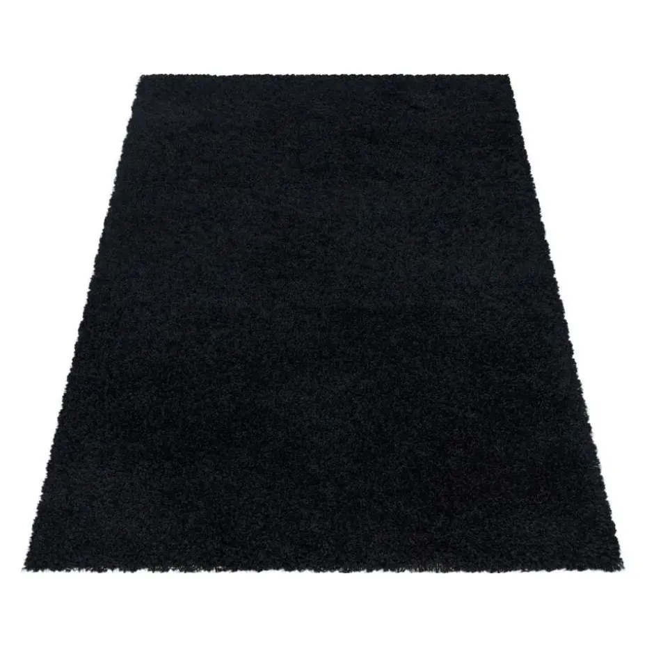 Monaco Soft Shaggy Hoogpolig Vloerkleed Black - 140x200 CM