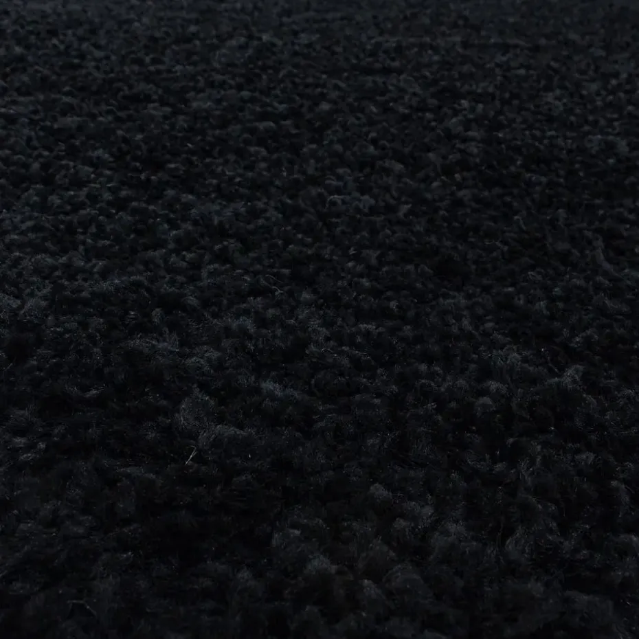 Monaco Soft Shaggy Hoogpolig Vloerkleed Black - 140x200 CM