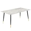 Monza - Eettafel 120x80 cm 6 zitplaatsen wit marmer look