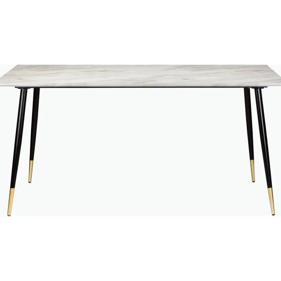 Monza - Eettafel 120x80 cm 6 zitplaatsen wit marmer look