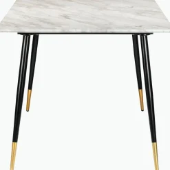 Monza - Eettafel 120x80 cm 6 zitplaatsen wit marmer look