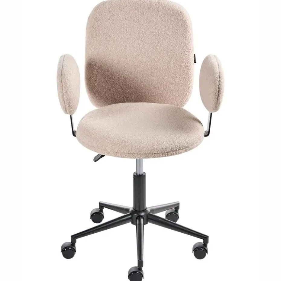 MORAGA - Bureaustoel - Beige - Bouclé