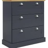 Motala - Commode met 3 laden en grijs hout effect