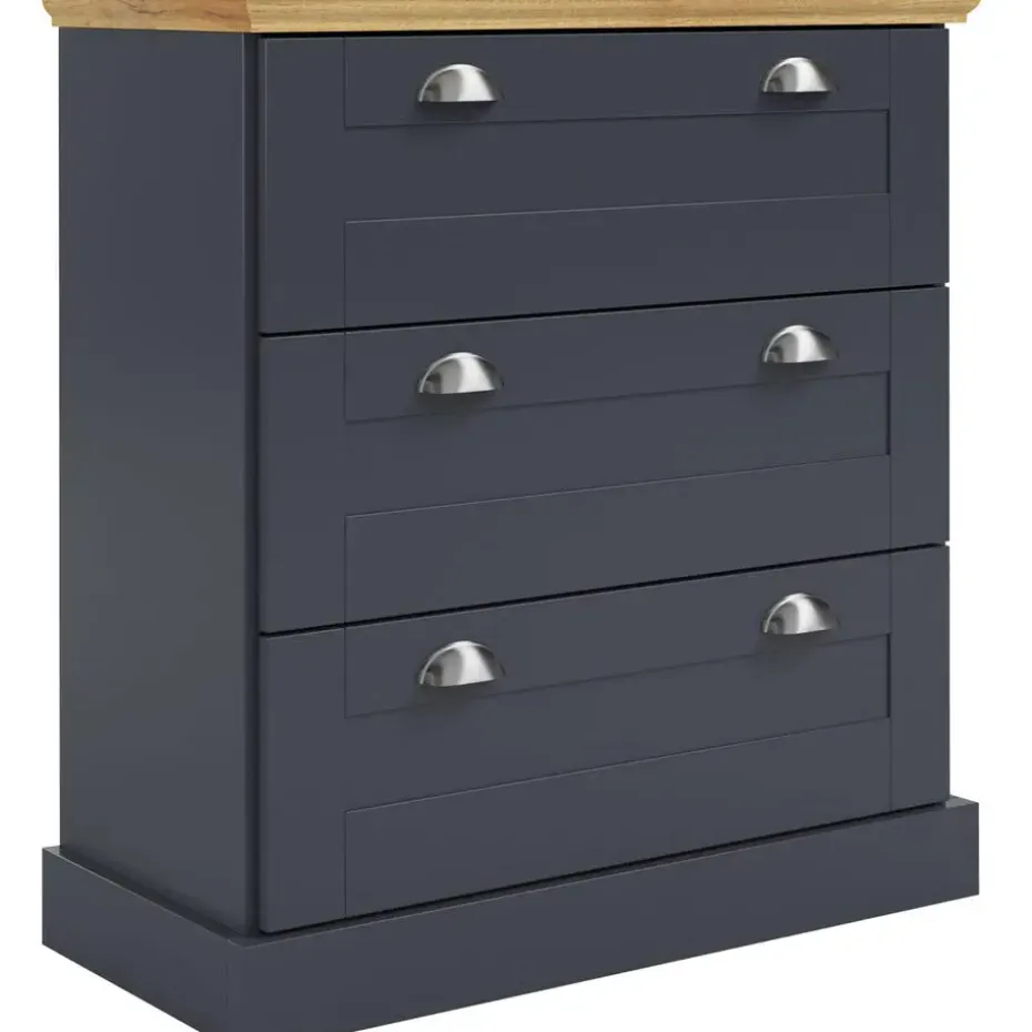 Motala - Commode met 3 laden en grijs hout effect