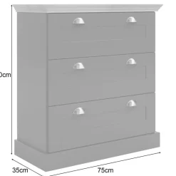 Motala - Commode met 3 laden en grijs hout effect