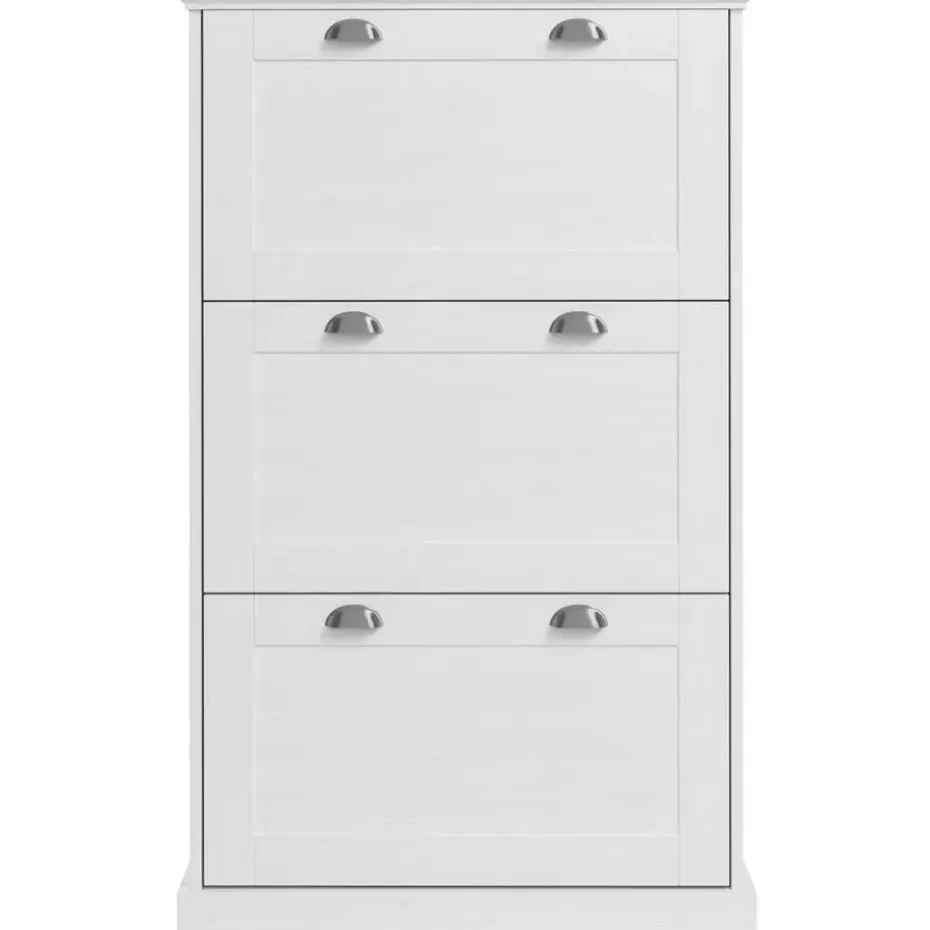 Motala - Schoenenkast met 3 kleppen in wit